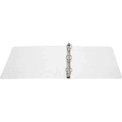 Business Source Round-ring View Binder, 1", Letter, 8 1/2" x 11", 225 Sheet Capacity, White (BSN09953)