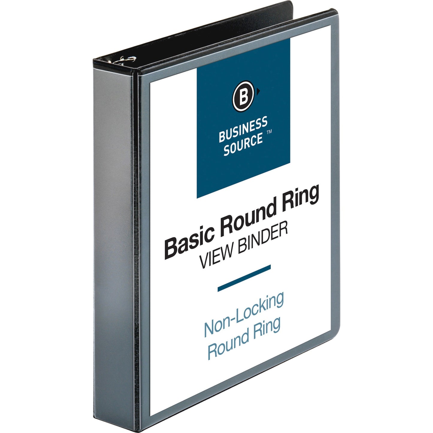 Business Source Round-ring View Binder, 1 1/2", Letter, 8 1/2" x 11", 350 Sheet Capacity, Black (BSN09954)