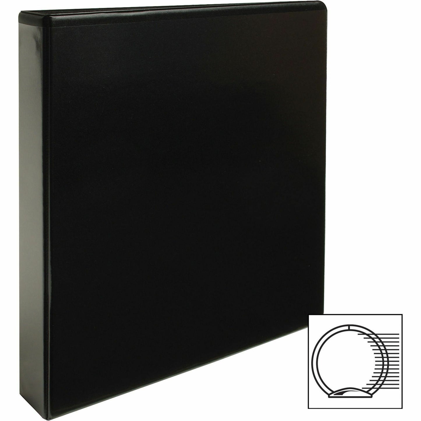 Business Source Round-ring View Binder, 1 1/2", Letter, 8 1/2" x 11", 350 Sheet Capacity, Black (BSN09954)