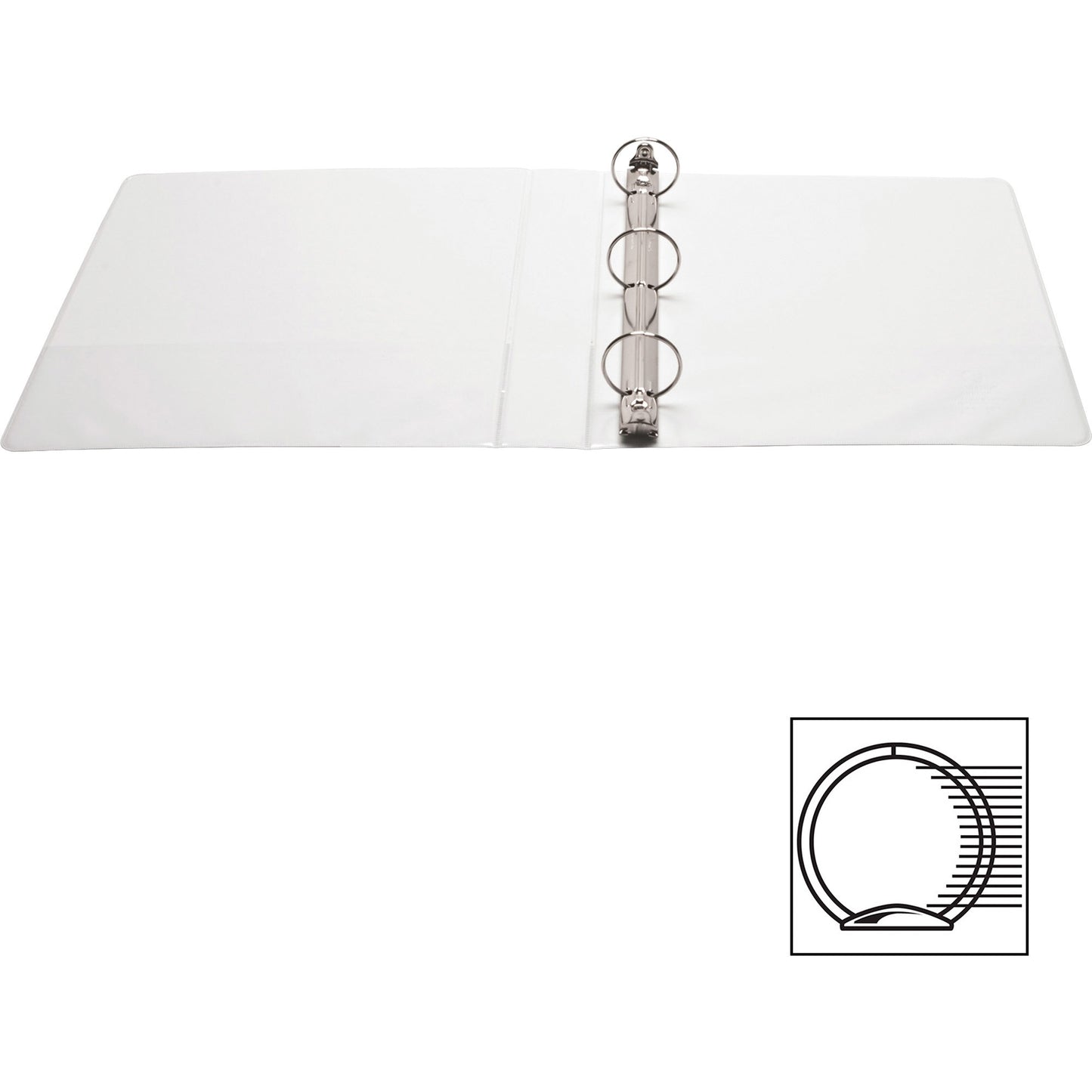 Business Source Round-ring View Binder, 1 1/2", Letter, 8 1/2" x 11", 350 Sheet Capacity, White (BSN09955)