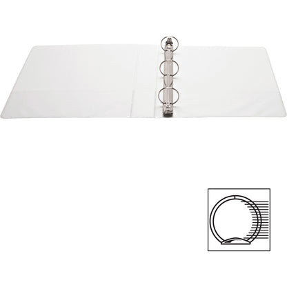 Business Source Round-ring View Binder, 1 1/2", Letter, 8 1/2" x 11", 350 Sheet Capacity, White (BSN09955)