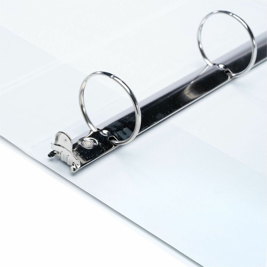 Business Source Round-ring View Binder, 1 1/2", Letter, 8 1/2" x 11", 350 Sheet Capacity, White (BSN09955)