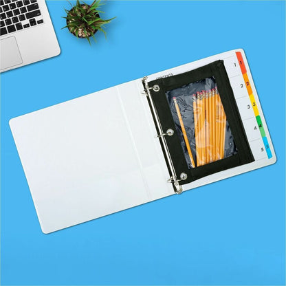 Business Source Round-ring View Binder, 1 1/2", Letter, 8 1/2" x 11", 350 Sheet Capacity, White (BSN09955)
