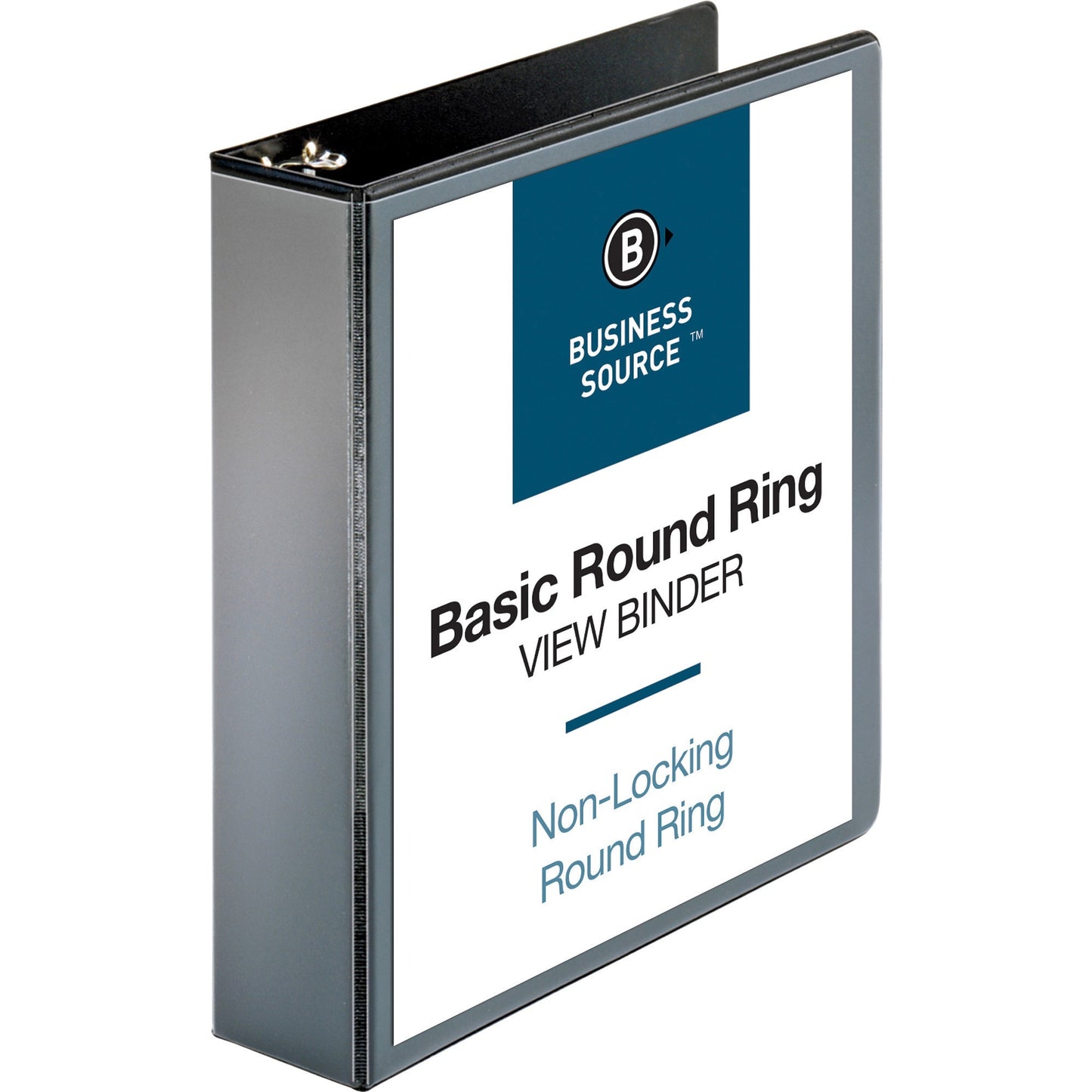 Business Source Round-ring View Binder, 2", Letter, 8 1/2" x 11", 475 Sheet Capacity, Black (BSN09956)