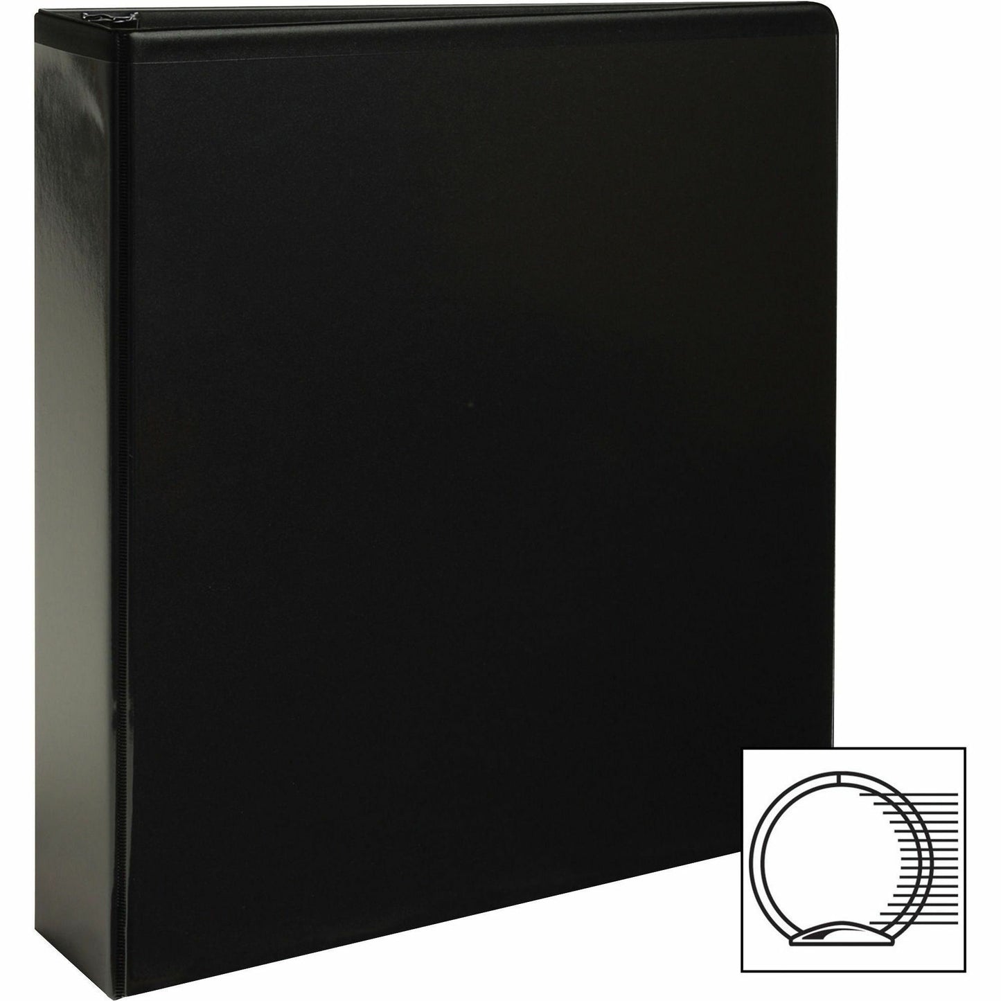 Business Source Round-ring View Binder, 2", Letter, 8 1/2" x 11", 475 Sheet Capacity, Black (BSN09956)