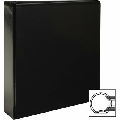 Business Source Round-ring View Binder, 2", Letter, 8 1/2" x 11", 475 Sheet Capacity, Black (BSN09956)