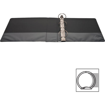 Business Source Round-ring View Binder, 2", Letter, 8 1/2" x 11", 475 Sheet Capacity, Black (BSN09956)