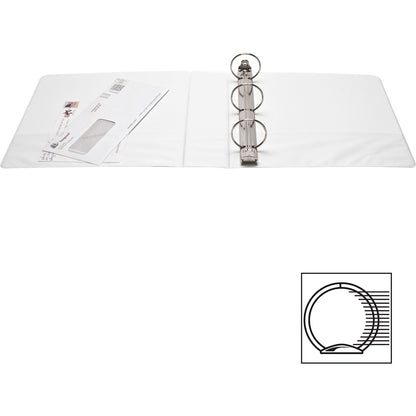 Business Source Round-ring View Binder, 2", Letter, 8 1/2" x 11", 475 Sheet Capacity, White (BSN09957)