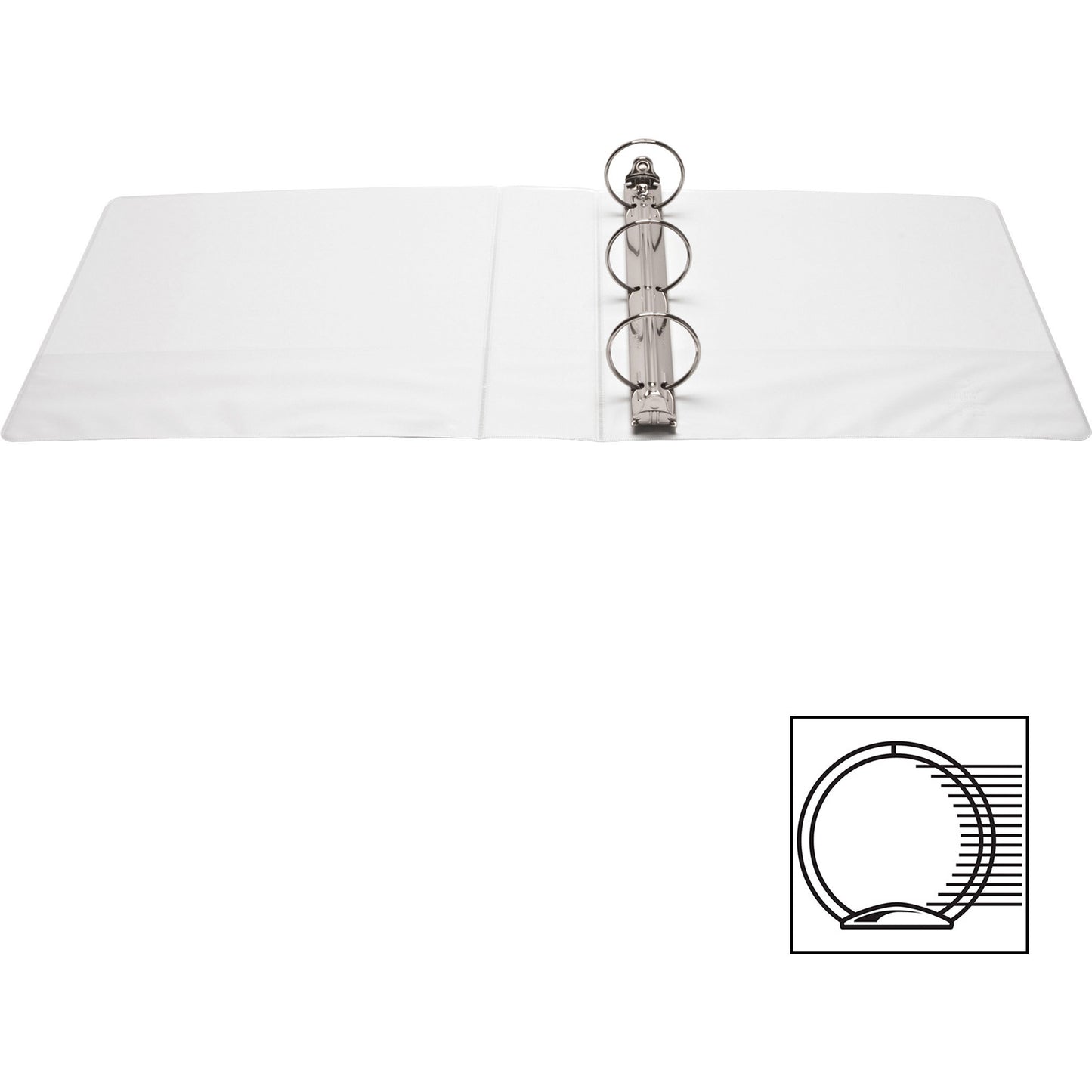 Business Source Round-ring View Binder, 2", Letter, 8 1/2" x 11", 475 Sheet Capacity, White (BSN09957)