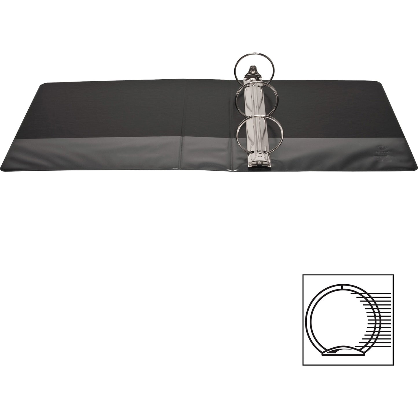 Business Source Round-ring View Binder, 3", Letter, 8 1/2" x 11", 625 Sheet Capacity, Black (BSN09958)