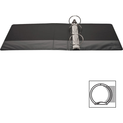 Business Source Round-ring View Binder, 3", Letter, 8 1/2" x 11", 625 Sheet Capacity, Black (BSN09958)