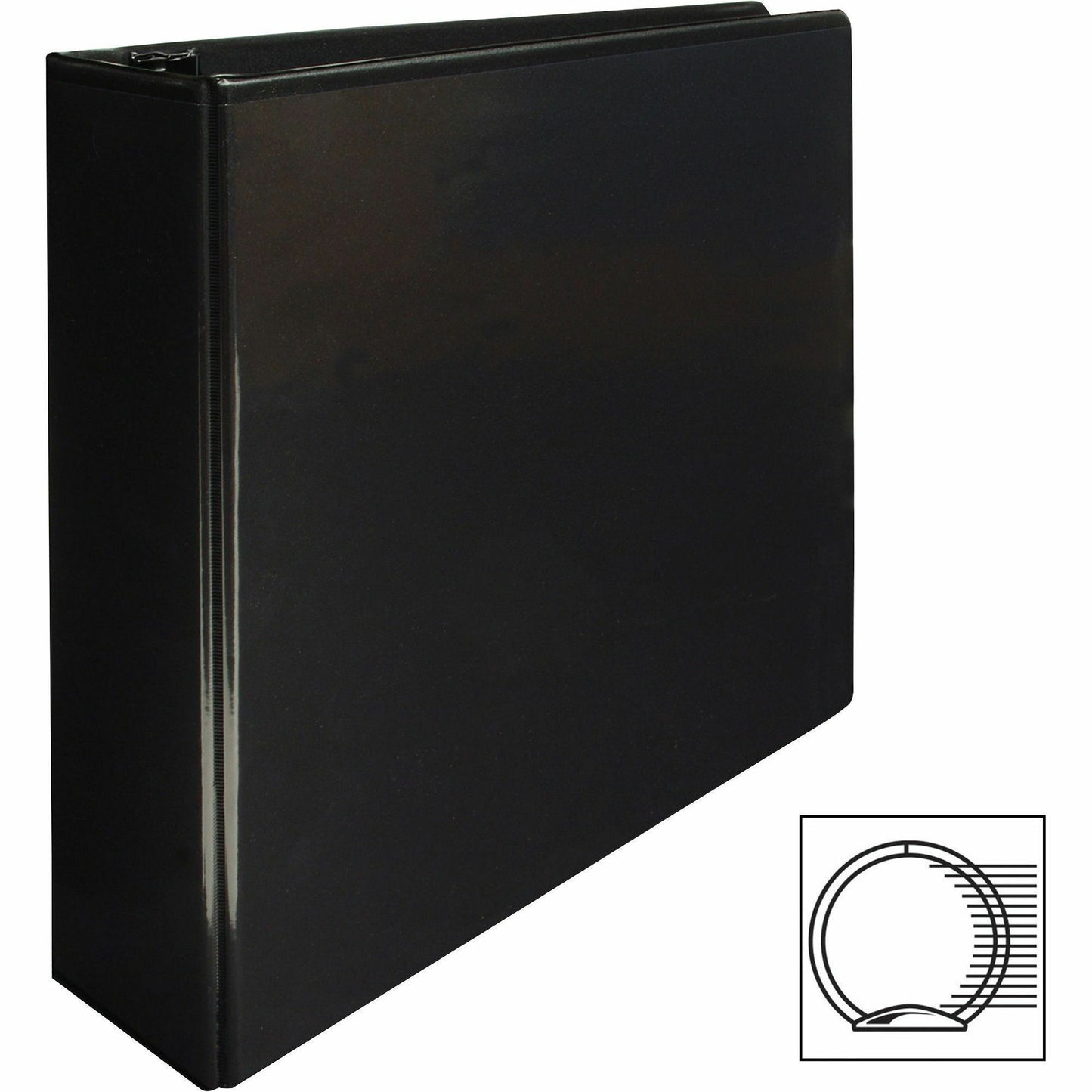 Business Source Round-ring View Binder, 3", Letter, 8 1/2" x 11", 625 Sheet Capacity, Black (BSN09958)