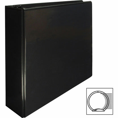 Business Source Round-ring View Binder, 3", Letter, 8 1/2" x 11", 625 Sheet Capacity, Black (BSN09958)