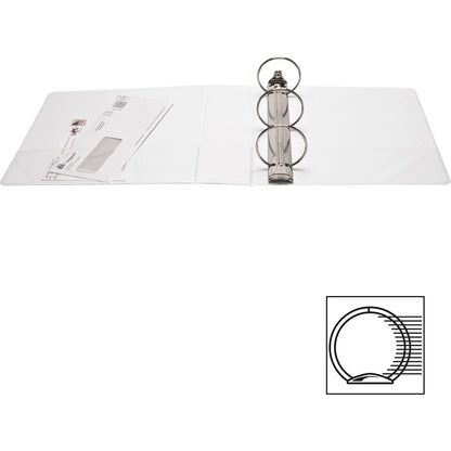 Business Source Round-ring View Binder, 3", Letter, 8 1/2" x 11", 625 Sheet Capacity, White (BSN09959)
