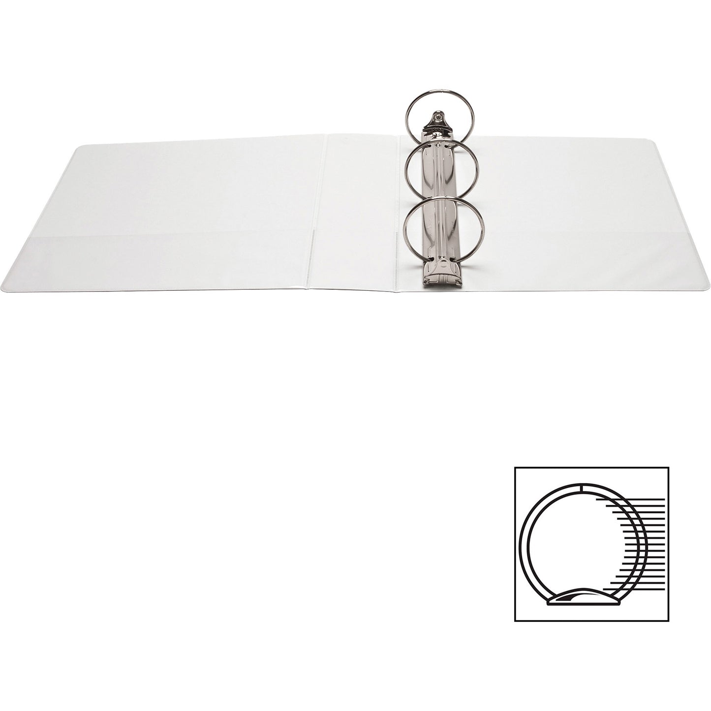 Business Source Round-ring View Binder, 3", Letter, 8 1/2" x 11", 625 Sheet Capacity, White (BSN09959)