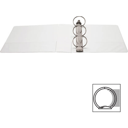 Business Source Round-ring View Binder, 3", Letter, 8 1/2" x 11", 625 Sheet Capacity, White (BSN09959)