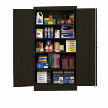 Tennsco Standard Black Storage Cabinet, 36" x 24" x 72", 5 x Shelf(ves), 2 x Standard Door(s) (TNN1480BK)