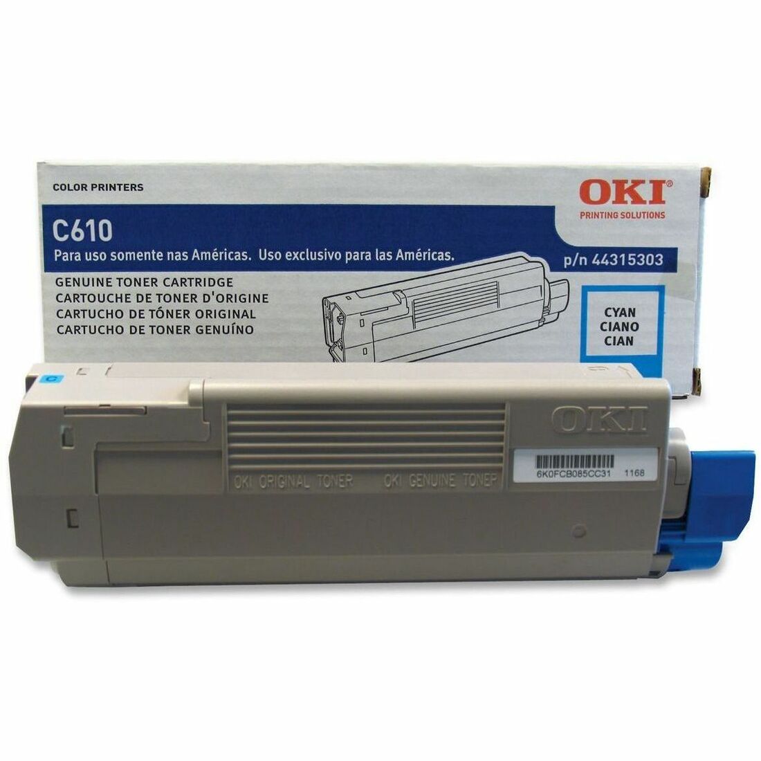 Oki Original LED Toner Cartridge, Cyan, 6000 Pages (OKI44315303)