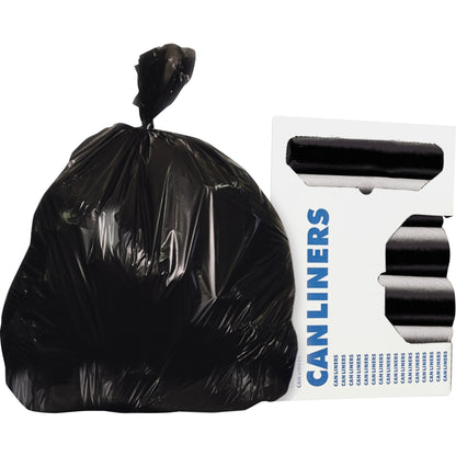 Heritage AccuFit 1.3mil Black Can Liners, 44 gal/75 lb, 50" x 37" x 1.30 mil , Black, 20/Roll, 5/Carton (HERH7450PKR01)