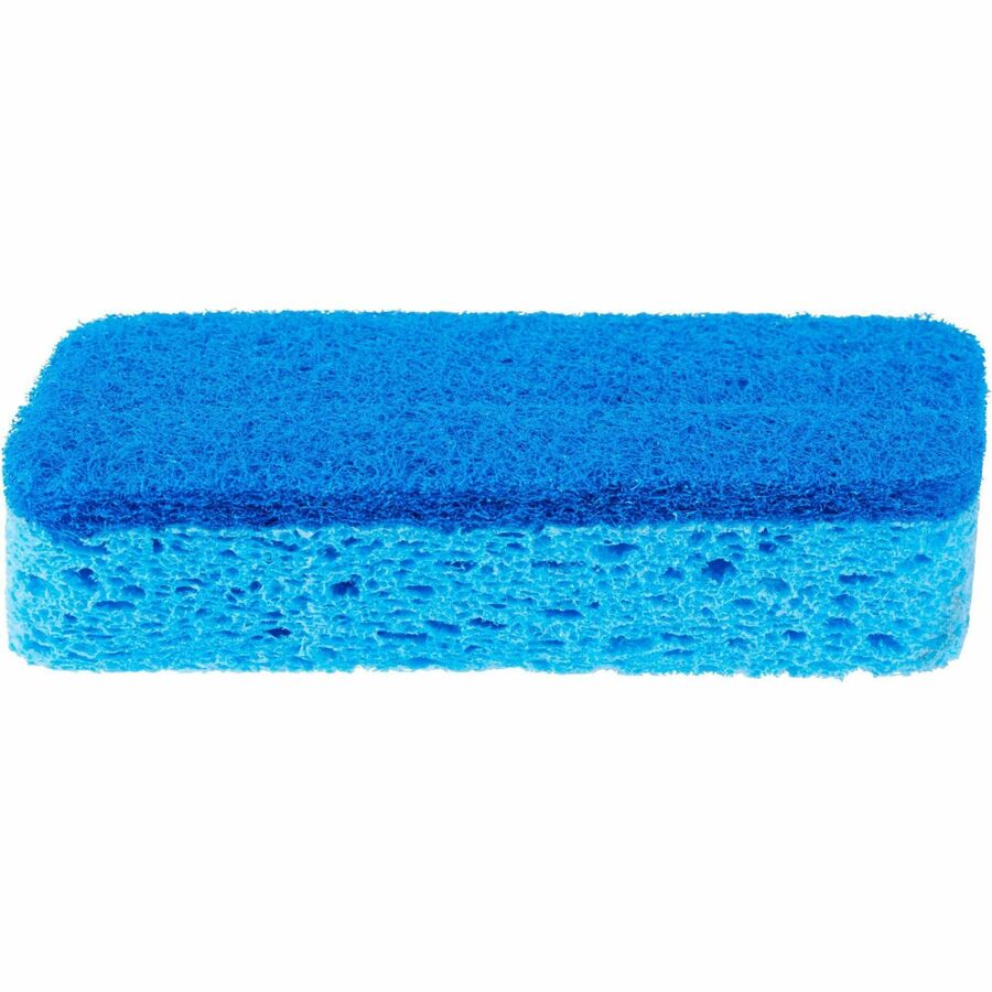 S.O.S All-Surface Scrubber Sponge, 4.5" x 2.5" x 0.9", Cellulose, Scrim, Blue (CLO91017)