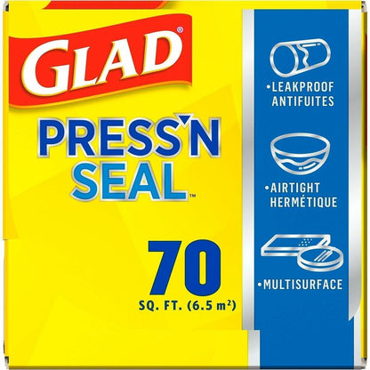 Glad 70 Square Foot Press'n Seal Food Plastic Wrap, 11.80" x 71.10 ft (CLO70441EA)