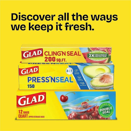 Glad 70 Square Foot Press'n Seal Food Plastic Wrap, 11.80" x 71.10 ft (CLO70441EA)