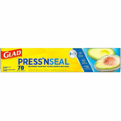 Glad 70 Square Foot Press'n Seal Food Plastic Wrap, 11.80" x 71.10 ft (CLO70441EA)