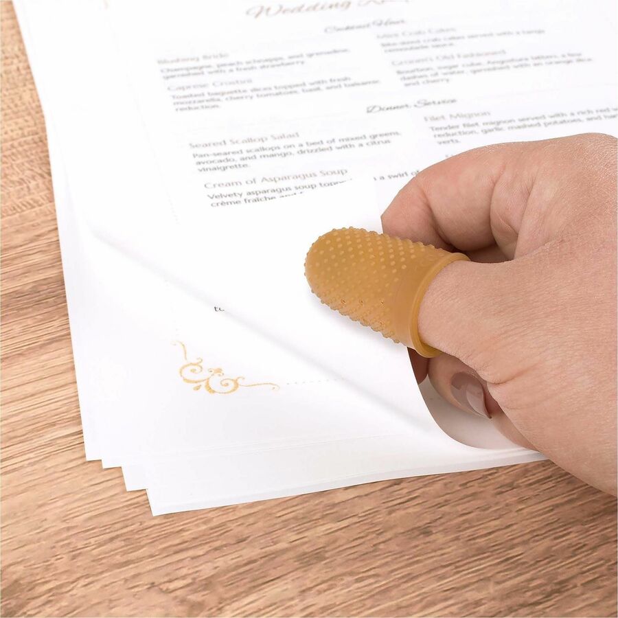 ACCO Rubber Finger Tips, #12 with 0.69" Diameter, Medium/Large, Amber, 12/Box (ACC54032)