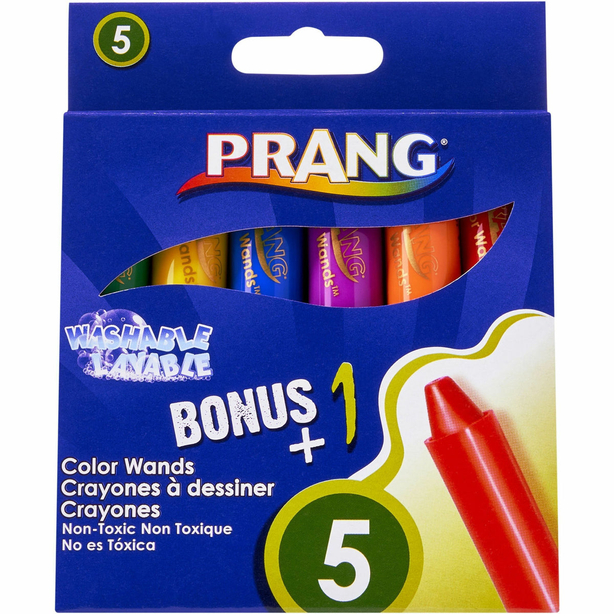 Prang Washable Color Wands, Red, Orange, Yellow, Green, Blue, Purple, 6/Set (DIX47878)