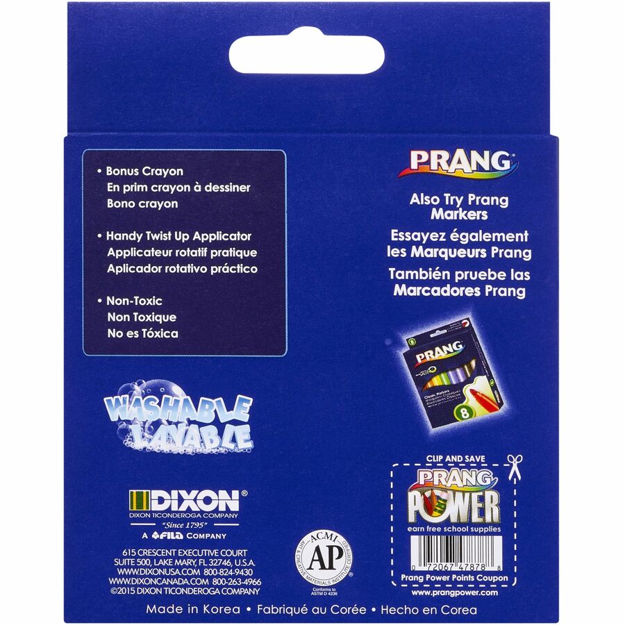 Prang Washable Color Wands, Red, Orange, Yellow, Green, Blue, Purple, 6/Set (DIX47878)