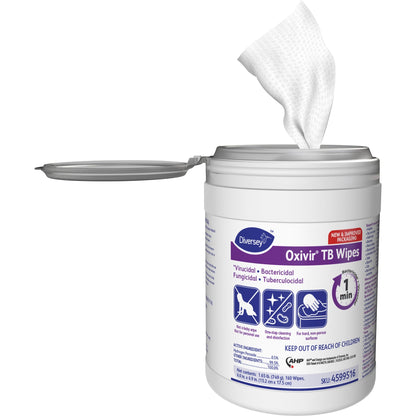 Diversey Oxivir Tb Wipes, Characteristic Scent, 7" x 6", 160/Tub  (DVO4599516)