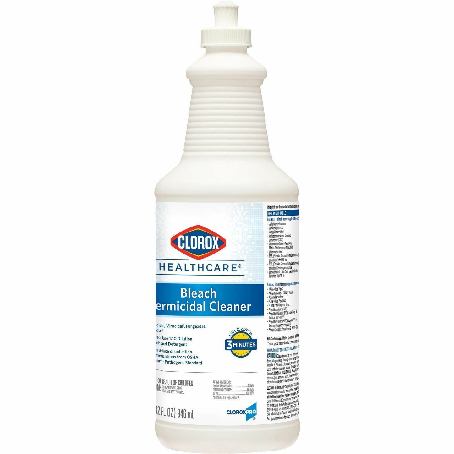 Clorox Healthcare Pull-Top Bleach Germicidal Cleaner, 32 fl oz (CLO68832)