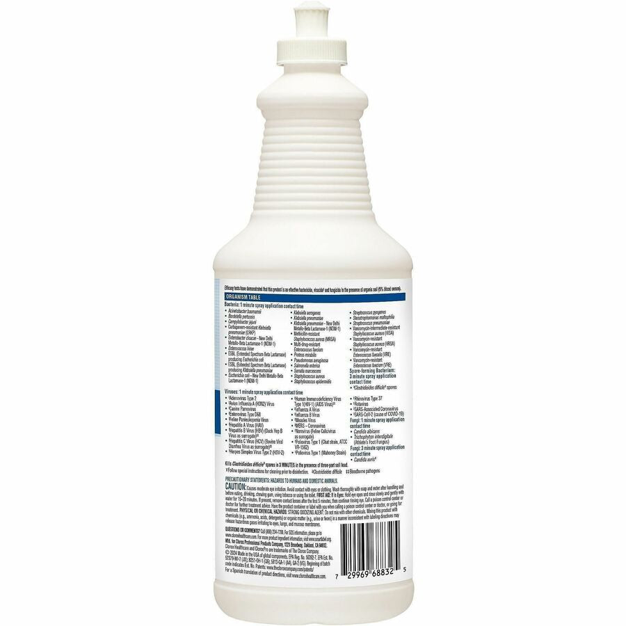 Clorox Healthcare Pull-Top Bleach Germicidal Cleaner, 32 fl oz (CLO68832)