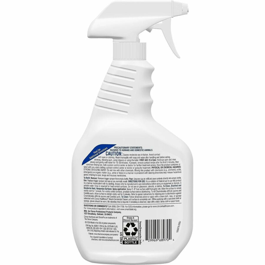 Clorox Healthcare Bleach Germicidal Cleaner Spray, Ready-To-Use, Spray, 32 fl oz (CLO68970)