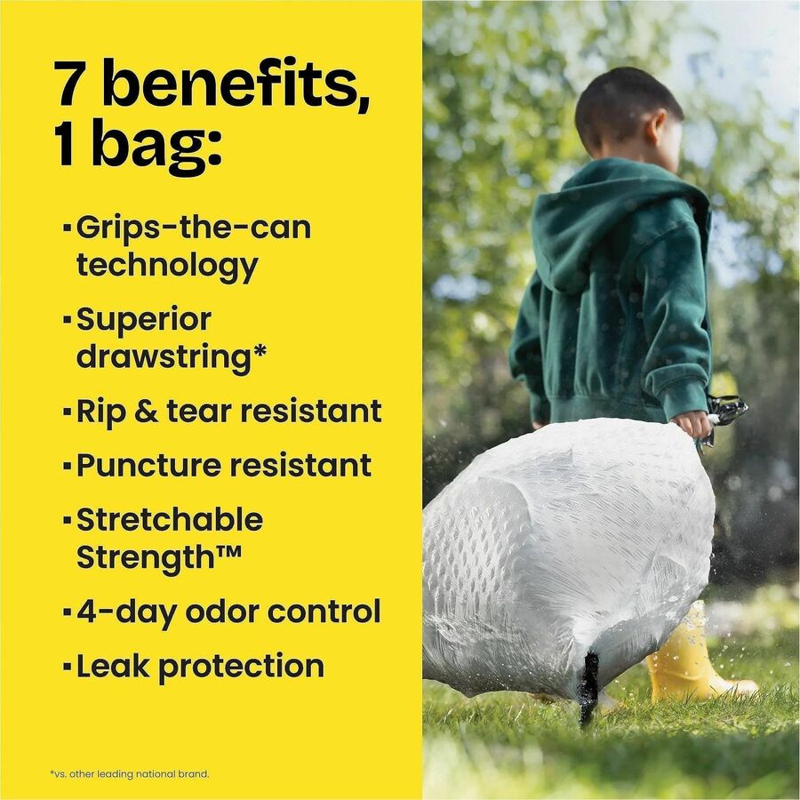 Glad ForceFlex Tall Kitchen Drawstring Trash Bags, 13 gal Capacity, 1.05 mil, 40/Box (CLO78361BX)