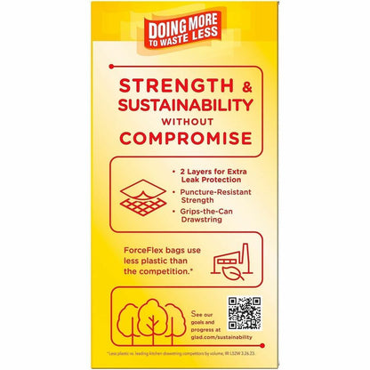 Glad ForceFlex Tall Kitchen Drawstring Trash Bags, 13 gal Capacity, 1.05 mil, 40/Box (CLO78361BX)