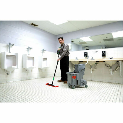 Unger SmartColor Dual-Compartment Mop Bucket, 7.93 gal, Black (UNGCOMBG)