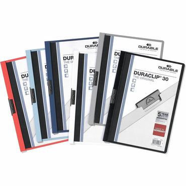 DURABLE DURACLIP Letter Report Cover, 8 1/2" x 11", 30 Sheets Capacity, Vinyl, Steel (DBL220307)