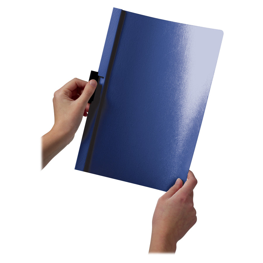 DURABLE DuraClip Report Cover, Clip Fastener, 8.5 x 11, Clear/Dark Blue, 25/Box (DBL221407)