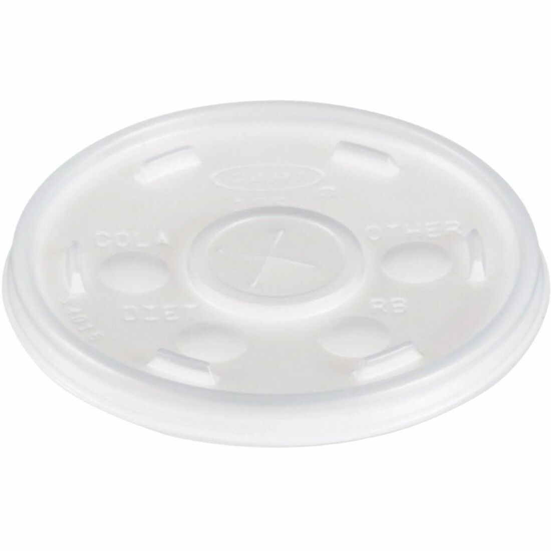 Dart 10 oz HIPS Plastic Straw-Slotted Lid, Translucent, 3.5" Diameter, 100/Pack (DCC10SLPK)