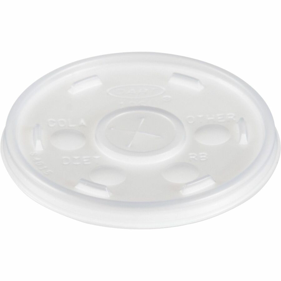Dart 10 oz HIPS Plastic Straw-Slotted Lid, Translucent, 3.5" Diameter, 100/Pack (DCC10SLPK)
