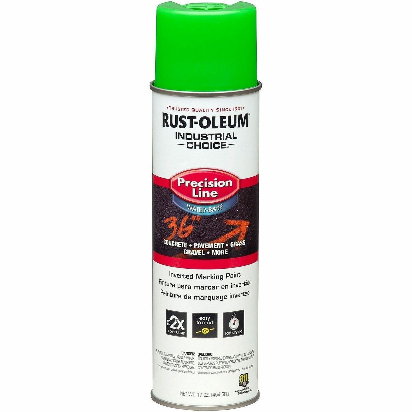 Industrial Choice Color Precision Line Marking Paint, Fluorescent Green, 1.06 lb (RST203032EA)