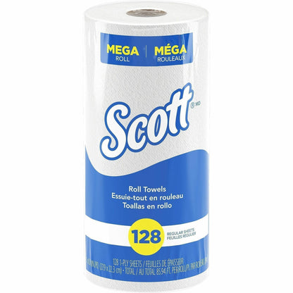 Scott Kitchen Paper Towels with Fast-Drying Absorbency Pockets, 1 Ply, 11" x 8.78" Length, 128 Sheets/Roll (KCC41482RL)