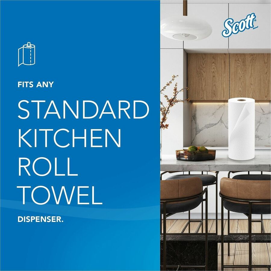 Scott Kitchen Paper Towels with Fast-Drying Absorbency Pockets, 1 Ply, 11" x 8.78" Length, 128 Sheets/Roll (KCC41482RL)