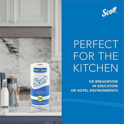 Scott Kitchen Paper Towels with Fast-Drying Absorbency Pockets, 1 Ply, 11" x 8.78" Length, 128 Sheets/Roll (KCC41482RL)