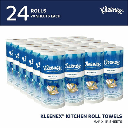 Kleenex Premier Kitchen Paper Towels, 1 Ply, 10.40" x 11", 70 Sheets/Roll, White, Paper, 1 Roll (KCC13964)