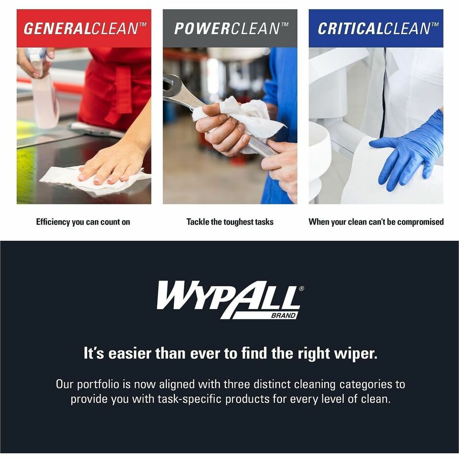 Wypall PowerClean X70 Medium Duty Cloths, Pop-Up Box, 8.34" x 16.80", 100/Box (KCC41455BX)