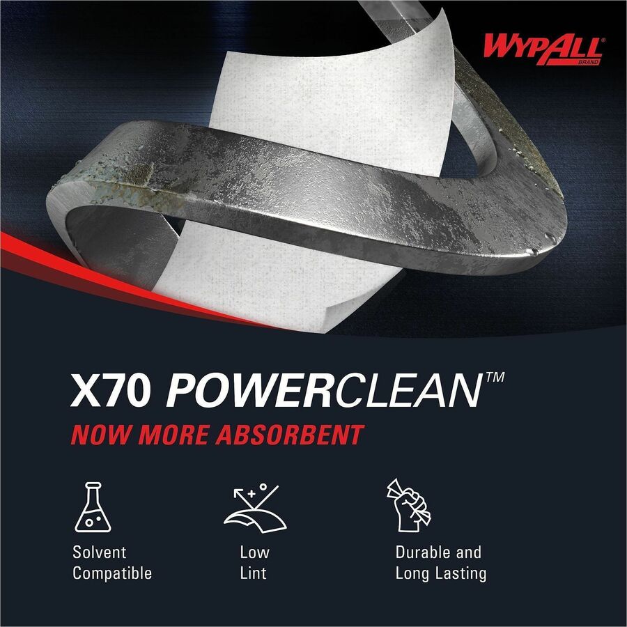 Wypall PowerClean X70 Medium Duty Cloths, Pop-Up Box, 8.34" x 16.80", 100/Box (KCC41455BX)