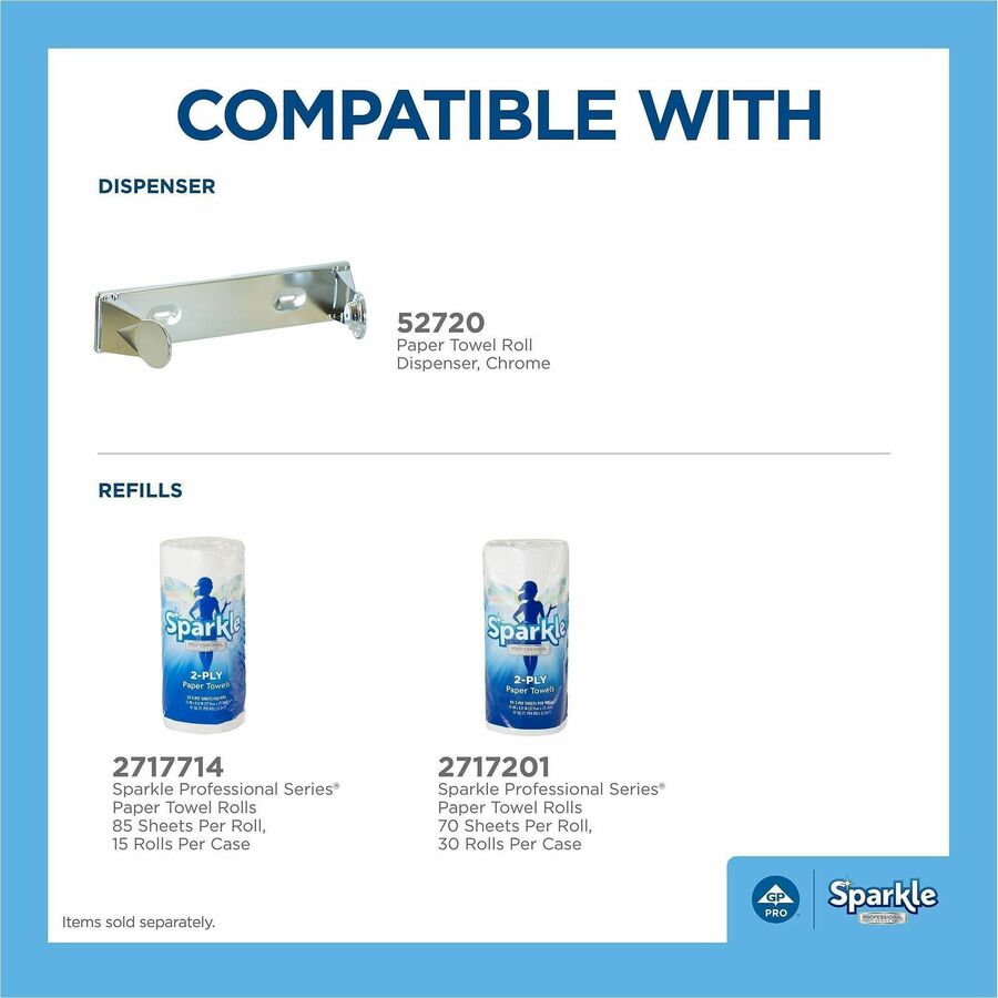 Sparkle Professional Series Paper Towel Roll by GP Pro, 2 Ply, 8.80" x 11", 70 Sheets/Roll, White, Paper, 1 Roll (GPC2717201)