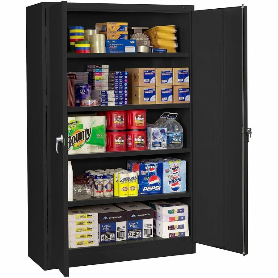 Tennsco Black Jumbo Storage Cabinet, 48" x 18" x 78", 5 x Shelf(ves), 2 x Standard Door(s) (TNNJ1878SUBK)